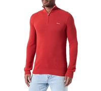 GANT Men's Cotton Pique Half Zip Pullover Sweater, Iron Red, XXL