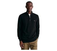 GANT Mens Cotton Pique Half Zip Jumper Colour: 5 Black, Size: L