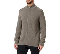 GANT Men's Cotton Pique Zip Cardigan, Dark Grey Blend, XXL