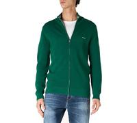 GANT Men's Cotton Pique Zip Cardigan Sweater, Deep Forest Green, XL