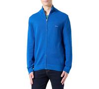 GANT Men's Cotton Pique Zip Cardigan Sweater, Lapis Blue, XL