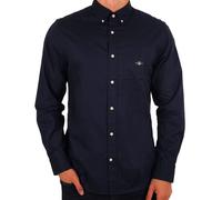 Gant Men's Cotton Poplin Shirt Navy Blue - Long Sleeve, Button Up, Smart Casual