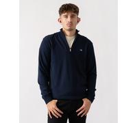 GANT Mens Cotton/Wool Blend Half Zip Jumper - 433 Evening Blue