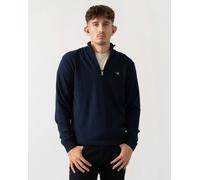 GANT Mens Cotton/Wool Blend Half Zip Jumper - 433 Evening Blue - 433 Evening Blue - XXL
