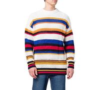 GANT Men's D1. Open Knit Stripe C-Neck Sweater, Multicolor, L