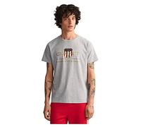 GANT Men'S D2. Archive Shield Ss T-Shirt, Grey Melange, S