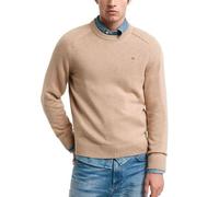 GANT Mens Dark Sand Melange Casual Cotton Crew Neck Sweatshirt