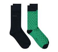 GANT Mens Dot & Solid Socks 2 Pack Deep Green