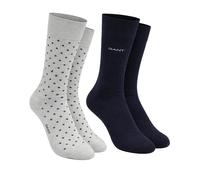 GANT Mens Dot & Solid Socks 2 Pack Light Grey Melange