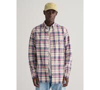 Gant Mens Dusty Blue Sea Cotton Linen Check Shirt - Size X-Large