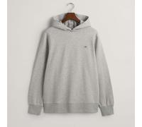 Gant Mens Embroidered Archive Shield Hoodie in Grey Cotton - Size 2XL