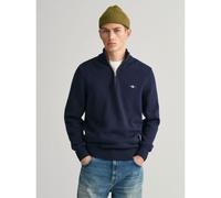 GANT Mens Cotton Half Zip Cream Sweater Navy XXL