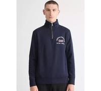 GANT Mens Evening Blue Printed Graphic Half Zip Sweatshirt