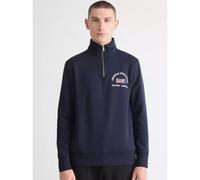 GANT Mens Evening Blue Printed Graphic Half Zip Sweatshirt