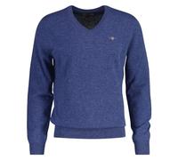GANT Men's Extra fine Lambswool V-Neck Sweater, Stone Blue Melange, XXXXL