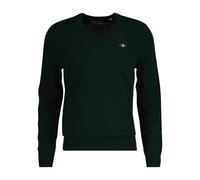 GANT Men's Extra fine Lambswool V-Neck Sweater, Tartan Green, L
