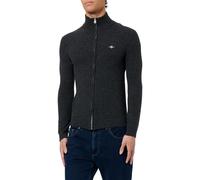 GANT Men's Extrafine Lambswool Zip Cardigan Sweater, Dark Grey Blend, 3XL