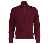 GANT Men's Extrafine Lambswool Zip Cardigan Sweater, Weinrot, S