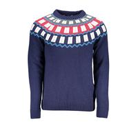 Gant Mens Fairisle Crew Neck Jumper - Dark Blue Cotton - Size X-Large