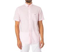 GANT Mens Fit Classic Poplin Short Sleeve Shirt Light Pink XL