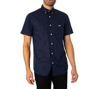 GANT Mens Fit Classic Poplin Short Sleeve Shirt Marine L