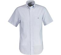 Men's GANT Mens Regular Fit Classic Oxford Stripe Short Sleeve Shirt - White - Size: 40/Regular