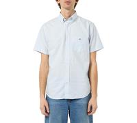 Men's GANT Mens Regular Fit Classic Oxford Stripe Short Sleeve Shirt - White