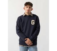 GANT Mens G Badge Crew Neck Sweatshirt - 433 Evening Blue - 433 Evening Blue - L