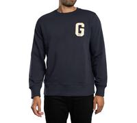 GANT Men's G Badge Sweat C-Neck Sweatshirt, Evening Blue, XL