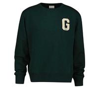 GANT Men's G Badge Sweat C-Neck Sweatshirt, Tartan Green, L