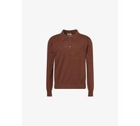 Gant Mens Gant Regular-Fit Embroidered-Logo Cotton-And-Linen Polo Shirt Hazelnut Melange S