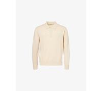 Gant Mens Gant Regular-Fit Embroidered-Logo Cotton-And-Linen Polo Shirt Seed Melange 2XL