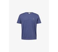 Gant Mens Gant Shield Embroidered-Logo Cotton T-Shirt Dark Jeansblue Melange S