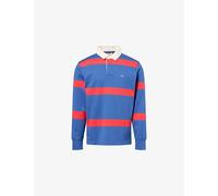 Gant Mens Gant Striped Rugby Cotton Polo Shirt Vintage Blue M