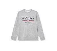 GANT Men's Graphic C-Neck Sweat Sweatshirt, Grey Melange, 3XL