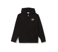 GANT Men's Graphic Full Zip Hoodie Cardigan Sweater, Black, L