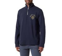 GANT Men's Graphic Half Zip Sweatshirt, Evening Blue, L