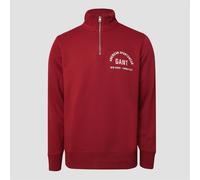 Gant Mens Graphic Half Zip Sweatshirt in Red - Size Small