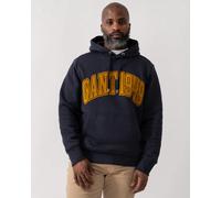 GANT Mens Graphic Hoodie - 433 Evening Blue - 433 Evening Blue - XL