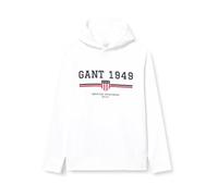 GANT Men's Graphic Hoodie Hooded Sweatshirt, Eggshell, XXL