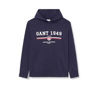 GANT Men's Graphic Hoodie Hooded Sweatshirt, Evening Blue, XXL