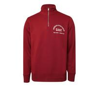 Gant Mens Graphic Quarter Zip Sweatshirt - Red - S - Red - 100% Mixed