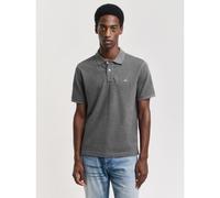 GANT Mens Grey Melange Embroidered Archive Shield Polo Shirt