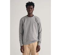 GANT Mens Grey Melange Shield Crew Neck Sweatshirt