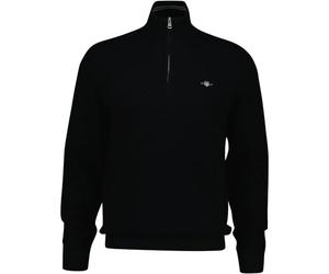 GANT Mens Half Zip Jumper Long Sleeve Cotton Black M