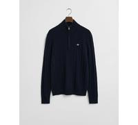GANT Mens Lambswool Cable Knit Half Zip Jumper - 433 Evening Blue - 433 Evening Blue - M