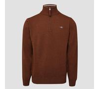 Gant Mens Lambswool Half Zip Sweater in Brown - Size Large