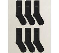 Gant Mens Logo Detail Socks in Black Cotton - Size UK 6-8
