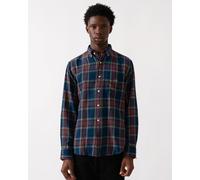 Regular Twill Check Shirt Indigo M