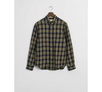 GANT Mens Long Sleeve Windblown Flannel Small Check Shirt - 433 Evening Blue